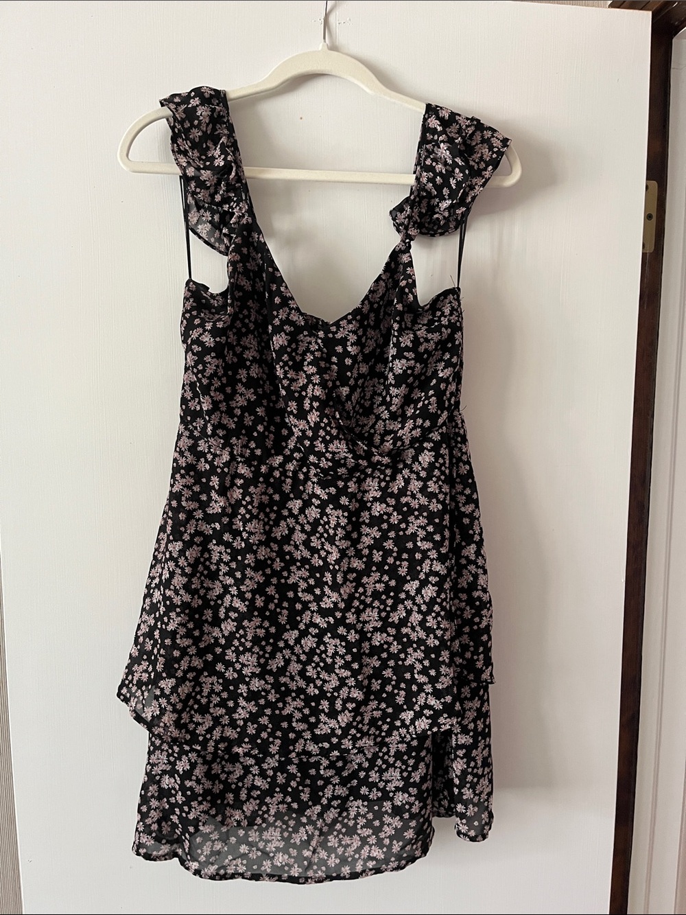 Altar'd State Black Dress with Light Pink Floral Print